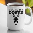 Donkey Mom Or Dad I Love My Donks Farmer Graphic Print Coffee Mug