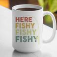 Fishing Here-Fishy Bass Fish Dad Graphic Print Coffee Mug