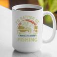 Fishing I'd Rather Be Fishing Bass Fish Dad Jokes Graphic Print Coffee Mug