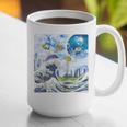 Frutiger Aero Aesthetic Tech Great Wave Of Kanagawa Fishes Raglan Baseball Tee Graphic Print Coffee Mug