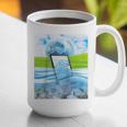 Frutiger Aero Aesthetic Tech Water Fishes Monitor Screen Raglan Baseball Tee Graphic Print Coffee Mug