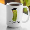 Graduation Cap Wearing Big Dill Pickle I Did It Graduate Fun Graphic Print Coffee Mug
