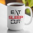 Haircutter Barber Eat Sleep Cut Barbering Graduation Graphic Print Coffee Mug