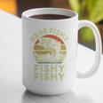 Here-Fishy Fishing Boy Large Mouth Bass Dad Graphic Print Coffee Mug