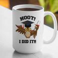 Hoot I Did It Grad Owl Holding Graduation Diploma Congrats Graphic Print Coffee Mug