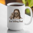 I'm Telling Dad Jesus Wearing Sunglasses Christian Fathers Graphic Print Coffee Mug