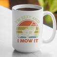 Lawn Mowing Dad Im Sexy And I Mow It Mower Garden Premium Tri-Blend Graphic Print Coffee Mug