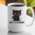 Not A Hugger Tee Angry Cat Sarcastic Cute Introvert Graphic Print Coffee Mug