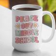 Peace Out Middle School Graduation Groovy Last Day Of School Graphic Print Coffee Mug