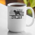 Pug Dad Distressed American Flag Patriotic Dog Graphic Print Coffee Mug