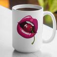 Rainbow Lips With a Cherry In The Mouth 80s Nostalgia Premium Tri-Blend Graphic Print Coffee Mug