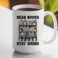 Read Books Stay Weird Book Lover Joke Introvert Reading Premium Graphic Print Coffee Mug