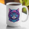 Retro 80s Cat In Space Suit Nostalgia Cat Vintage Astronaut Graphic Print Coffee Mug