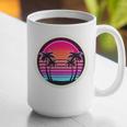 Retro 80s Synthwave Sunset & Palm Trees Retro Nostalgia 80s Graphic Print Coffee Mug