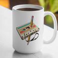 Retro Cassette Tape & Pencil Rewind Nostalgia Party 80s 90s Premium Graphic Print Coffee Mug