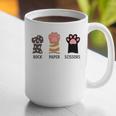 Rock Paper Scissors Hand Game Cute Paw Cat Introvert Graphic Print Coffee Mug