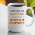 Running On Angling Social Introvert Humor Vintage Graphic Print Coffee Mug Running On Angling Social Introvert Humor Vintage Graphic Print Coffee Mug
