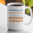 Running On Backpacking Social Introvert Humor Vintage Graphic Print Coffee Mug Running On Backpacking Social Introvert Humor Vintage Graphic Print Coffee Mug