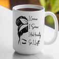 I Came I Saw I Had Anxiety So I Left Messy Bun Introvert Graphic Print Coffee Mug I Came I Saw I Had Anxiety So I Left Messy Bun Introvert Graphic Print Coffee Mug