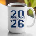 Senior 2026 Graduation Varsity Navy Blue On The Back Graphic Print Coffee Mug