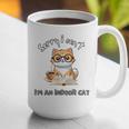 Sorry I Can't Indoor Cat Top For Introvert With Coffee Book Graphic Print Coffee Mug