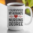 I Survived My Husband's Nursing Degree School Graduation Graphic Print Coffee Mug