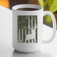 US Flag Deer Elk Buck Camoflage Hunting Hunter Dad Grandpa Graphic Print Coffee Mug