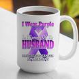I Wear Purple In Memory Of My Husband Pancreatic Cancer Premium Tri-Blend Graphic Print Coffee Mug