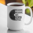 Woodworking Dad Measure Cut Swear Handyman Fathers Day Graphic Print Coffee Mug