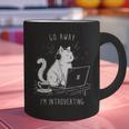 Antisocial Introvert Cat With Coffee On Computer Emo Goth For Men Women Graphic Print Coffee Mug Antisocial Introvert Cat With Coffee On Computer Emo Goth For Men Women Graphic Print Coffee Mug