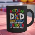 Autism Dad Puzzle Ribbon Proud Son Hero Autism Awareness Graphic Print Coffee Mug