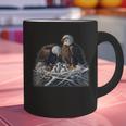 Bald Eagle Dad Mom Three Eaglet Chicks Babies In The Nest Graphic Print Coffee Mug