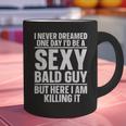 Bald Guy Art For Men Dad Sexy Bald People Bald Man Graphic Print Coffee Mug