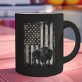 Camo USA Flag Bison Camouflage Hunting Wildlife Hunter Dad Graphic Print Coffee Mug