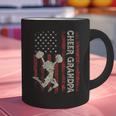 Cheer Grandpa US Flag Dad Patriotic Cheerleader Fathers Day Graphic Print Coffee Mug