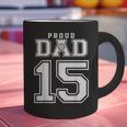 Custom Proud Volleyball Dad Number 15 Personalized For Men Graphic Print Coffee Mug