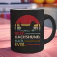 Dachshund Long Haired Best Dad Ever Dog Vintage Retro Graphic Print Coffee Mug