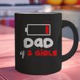 Dad Of 2 Girls Low Battery Daddy Of Two Girls Father Graphic Print Coffee Mug