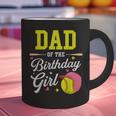 Dad Of The Birthday Girl Softball Player Theme B-Day Daddy Graphic Print Coffee Mug