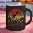 Dad Pays Mom Prays Dirt Bike Retro Motocross Boys Kids Graphic Print Coffee Mug