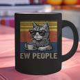 Ew People Introvert Cat Lover Crazy Vintage Cat Lady Graphic Print Coffee Mug