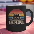Ew People Retro Vintage Anti Social Cat Introvert Graphic Print Coffee Mug