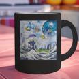 Frutiger Aero Aesthetic Tech Great Wave Of Kanagawa Fishes Graphic Print Coffee Mug
