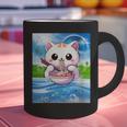 Frutiger Aero Aesthetic Tech Kawaii Ramen Cat Fishes Graphic Print Coffee Mug