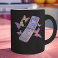 Frutiger Aero Y2K Chrome Phone Butterfly Graphic Print Coffee Mug
