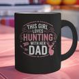 This Girl Loves Hunting With Her Dad Pink Deer Hunter Graphic Print Coffee Mug