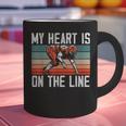 My Heart Is On The Line Football Mom Dad Offensive Lineman Graphic Print Coffee Mug