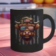 Highland Cow 4th July USA Flag Dad Father America Men Boys Graphic Print Coffee Mug