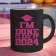 I'm Done Class Of 2024 Pink Girls Women Graduation Graphic Print Coffee Mug