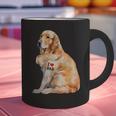 I Love Dad Patriotic Golden Retriever Canine Dog Lover Graphic Print Coffee Mug